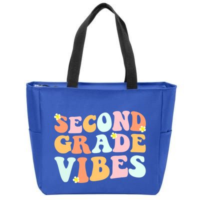 Grade 2 Teachers Students Hippie Second Grade Vibes Gift Zip Tote Bag