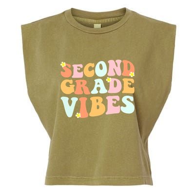 Grade 2 Teachers Students Hippie Second Grade Vibes Gift Garment-Dyed Women's Muscle Tee