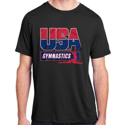 Gymnastics 2024 Us Flag Patriotic American Sports Fan Usa Adult ChromaSoft Performance T-Shirt