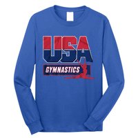 Gymnastics 2024 Us Flag Patriotic American Sports Fan Usa Long Sleeve Shirt