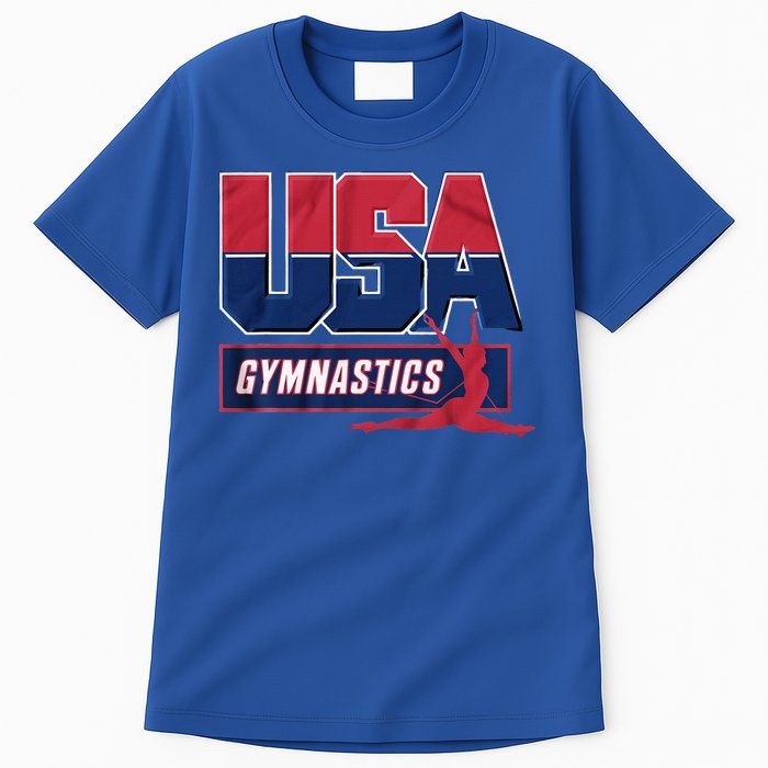 Gymnastics 2024 Us Flag Patriotic American Sports Fan Usa Tall T-Shirt