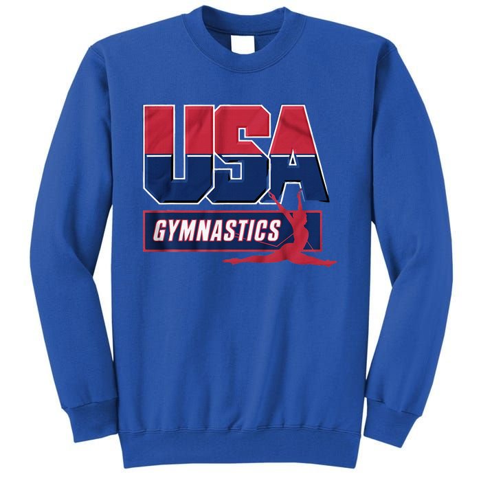 Gymnastics 2024 Us Flag Patriotic American Sports Fan Usa Tall Sweatshirt