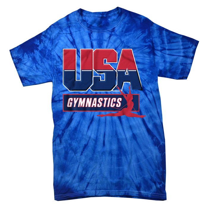 Gymnastics 2024 Us Flag Patriotic American Sports Fan Usa Tie-Dye T-Shirt