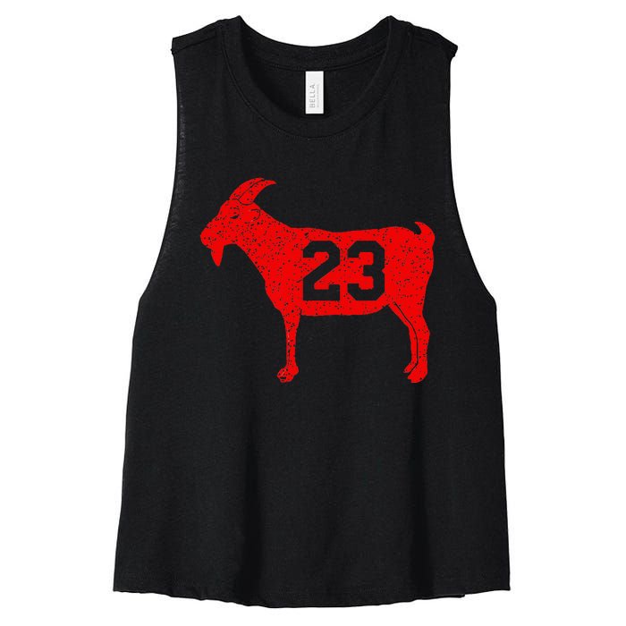 GOAT 23 Vintage Red Women's Racerback Cropped Tank