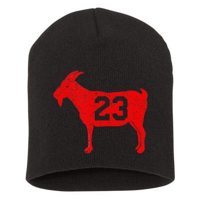 GOAT 23 Vintage Red Short Acrylic Beanie