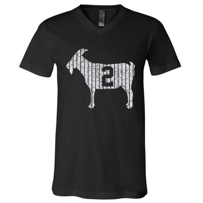 GOAT 2 Vintage football lovers  V-Neck T-Shirt