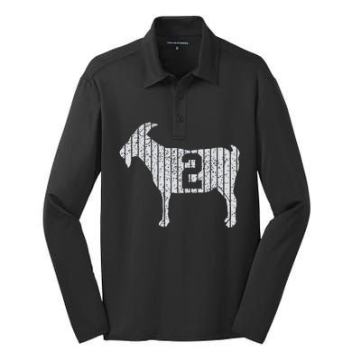 GOAT 2 Vintage football lovers  Silk Touch Performance Long Sleeve Polo