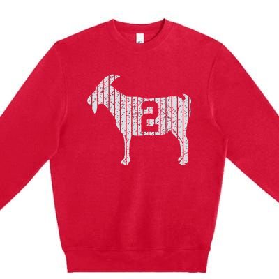 GOAT 2 Vintage football lovers  Premium Crewneck Sweatshirt