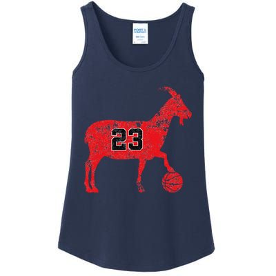 Goat 23 Vintage Greatest Of All Time Ladies Essential Tank