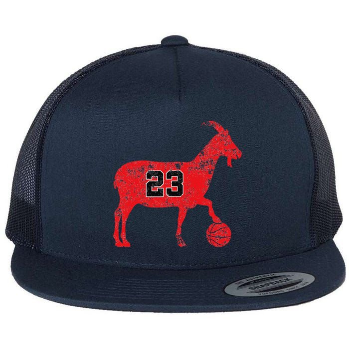 Goat 23 Vintage Greatest Of All Time Flat Bill Trucker Hat