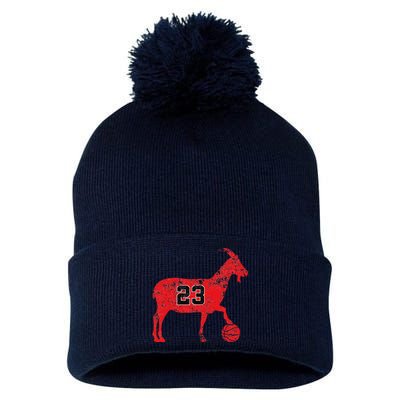 Goat 23 Vintage Greatest Of All Time Pom Pom 12in Knit Beanie