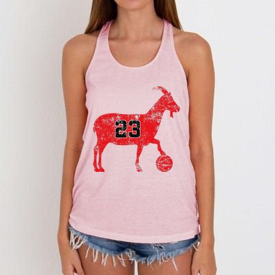 Goat 23 Vintage Greatest Of All Time Women's Knotted Racerback Tank