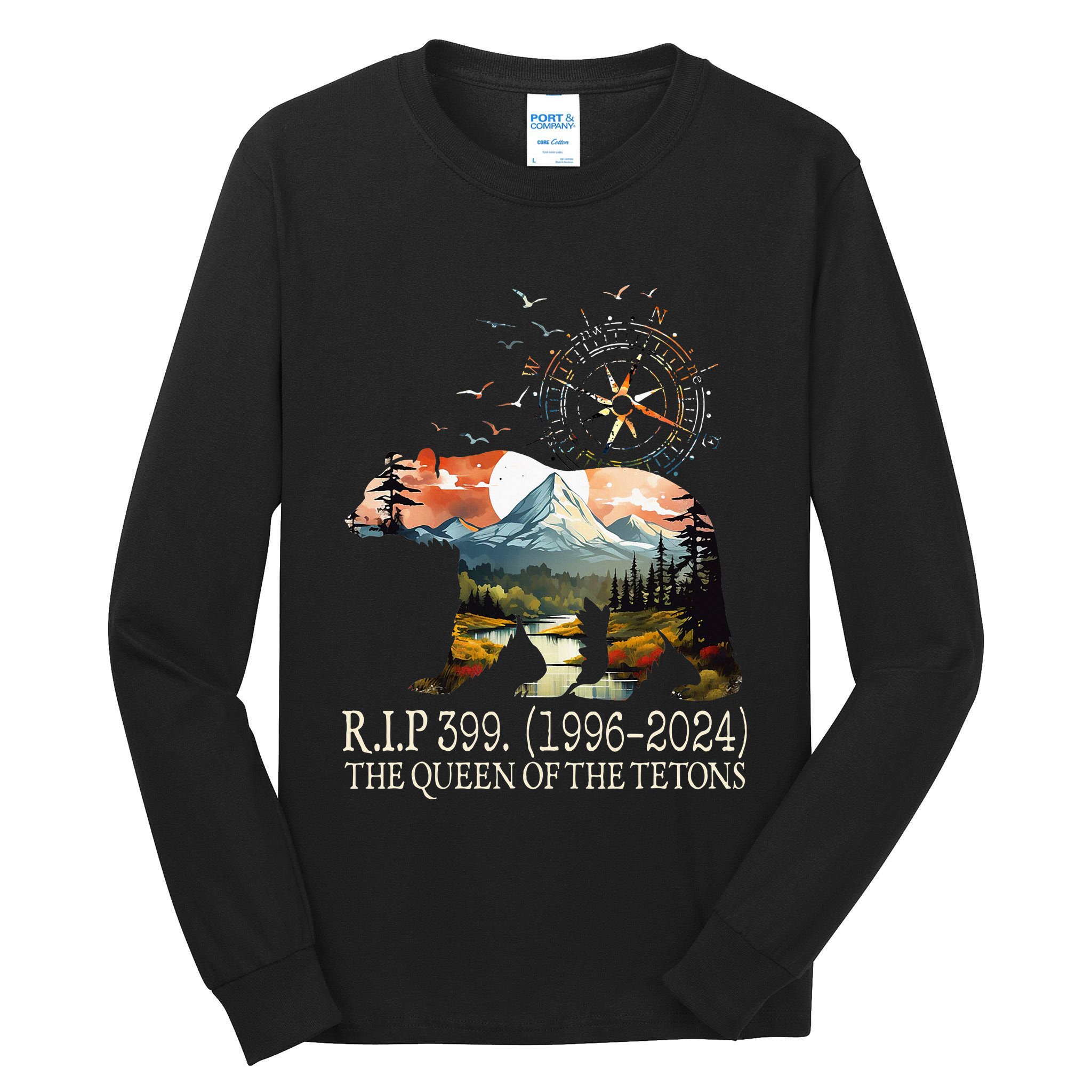 Grizzly 399 28 Years Old Memory The Queen Of The Tetons Tall Long Sleeve T-Shirt