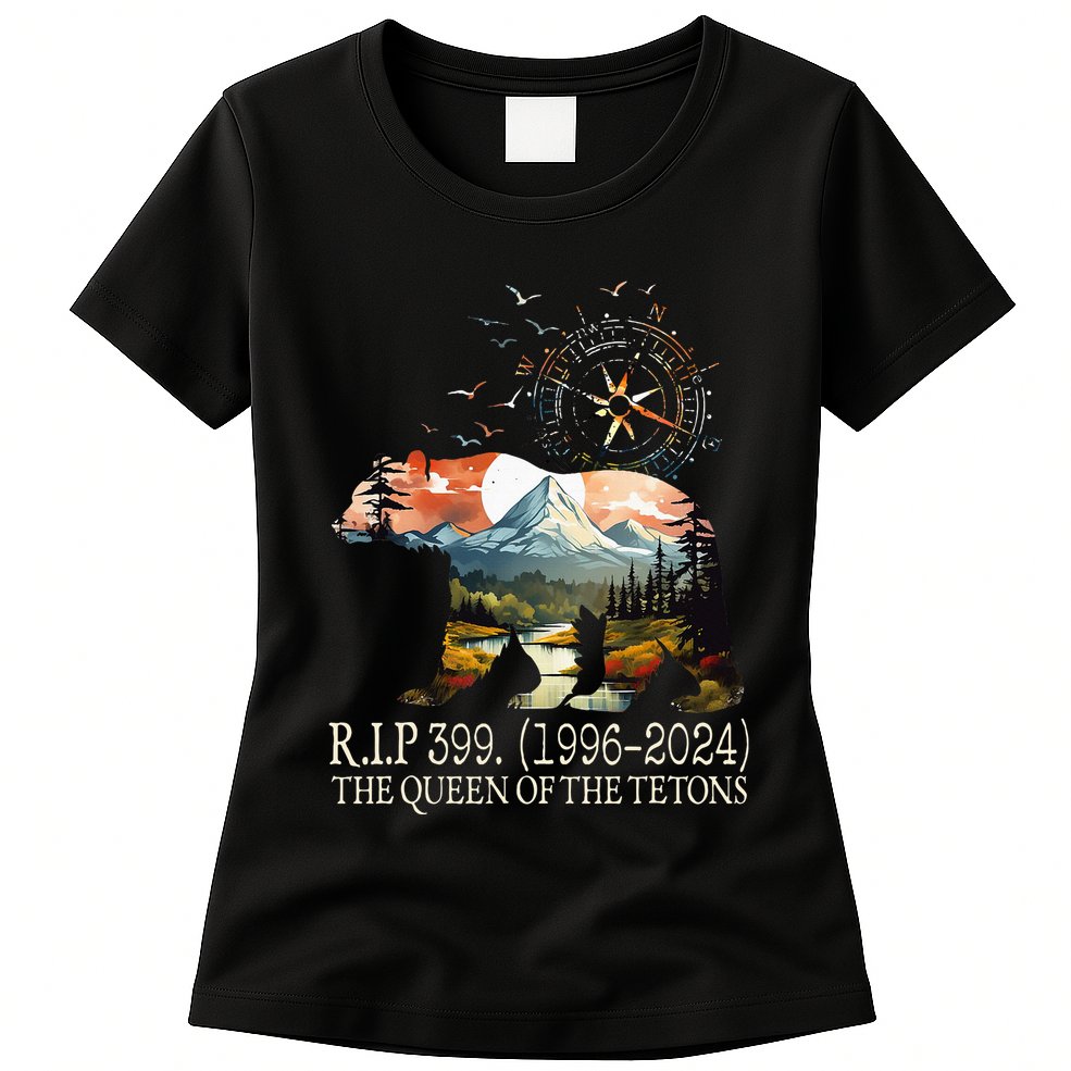 Grizzly 399 28 Years Old Memory The Queen Of The Tetons Womens T-Shirt