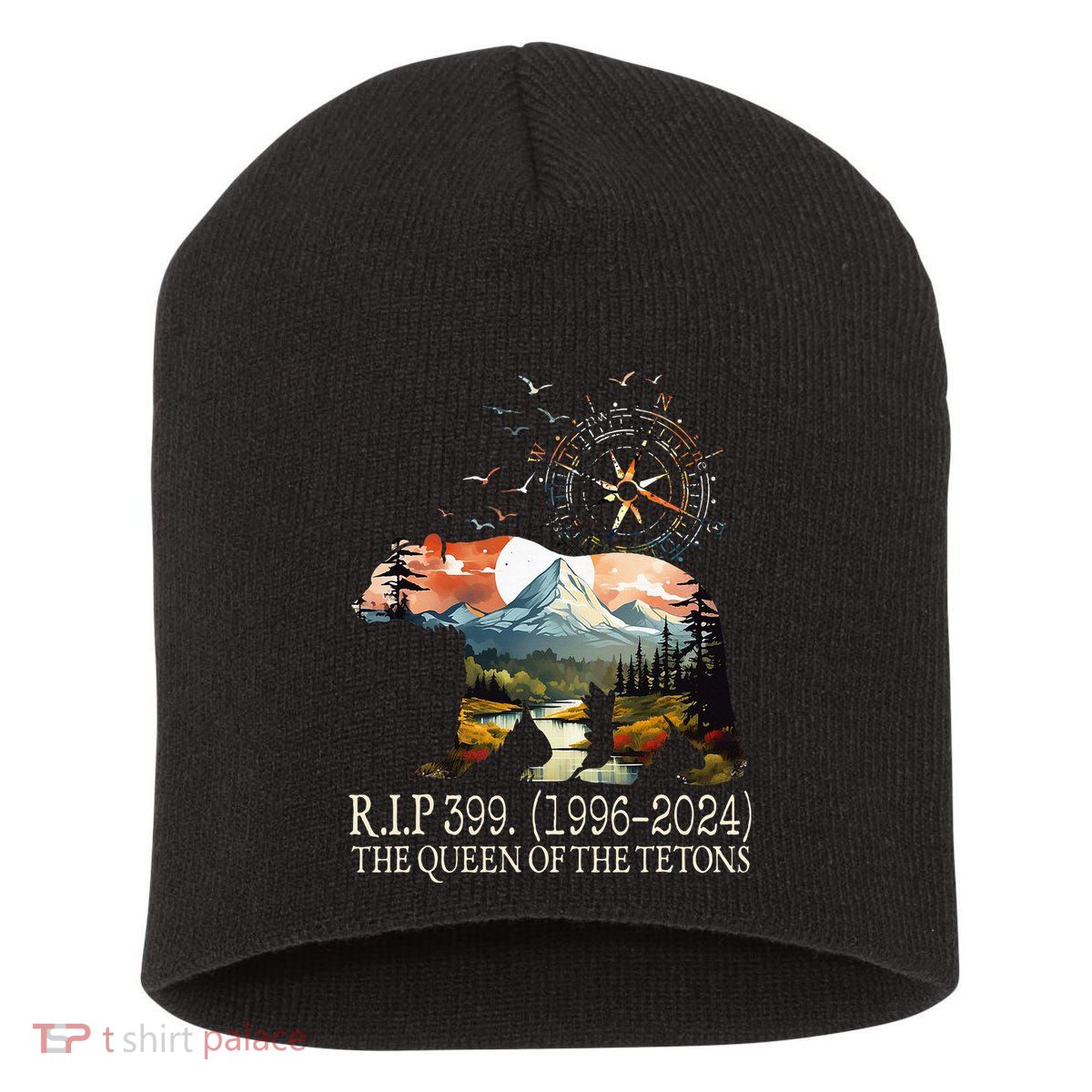 Grizzly 399 28 Years Old Memory The Queen Of The Tetons Short Acrylic Beanie