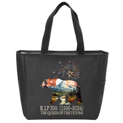 Grizzly 399 28 Years Old Memory The Queen Of The Tetons Zip Tote Bag