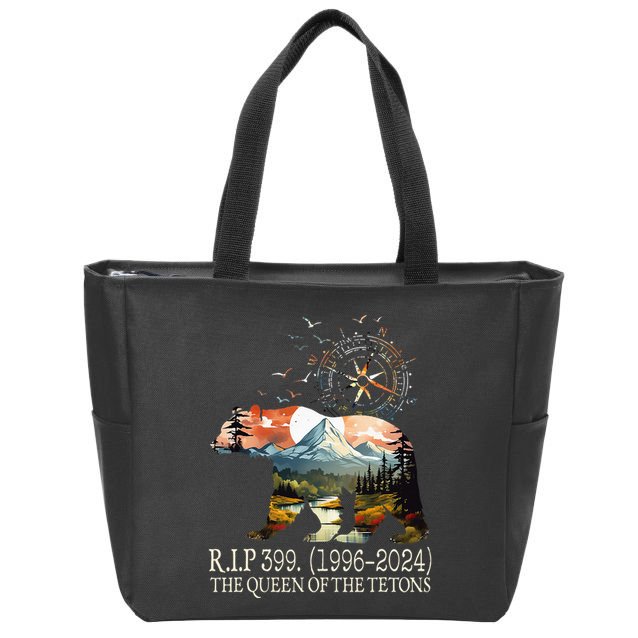 Grizzly 399 28 Years Old Memory The Queen Of The Tetons Zip Tote Bag