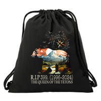 Grizzly 399 28 Years Old Memory The Queen Of The Tetons Drawstring Bag
