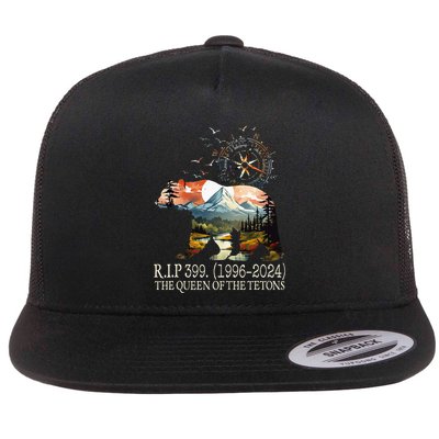Grizzly 399 28 Years Old Memory The Queen Of The Tetons Flatbill Hat