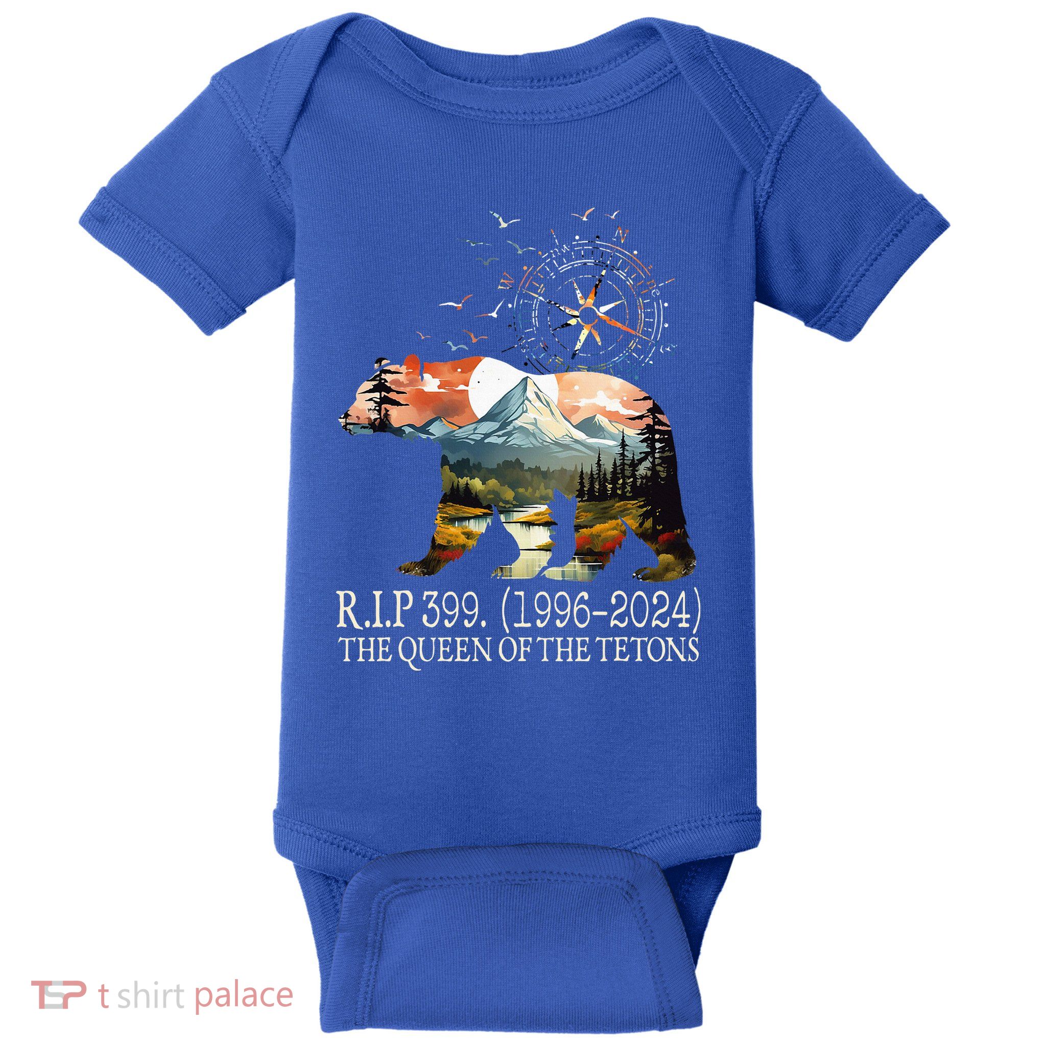 Grizzly 399 28 Years Old Memory The Queen Of The Tetons Baby Bodysuit