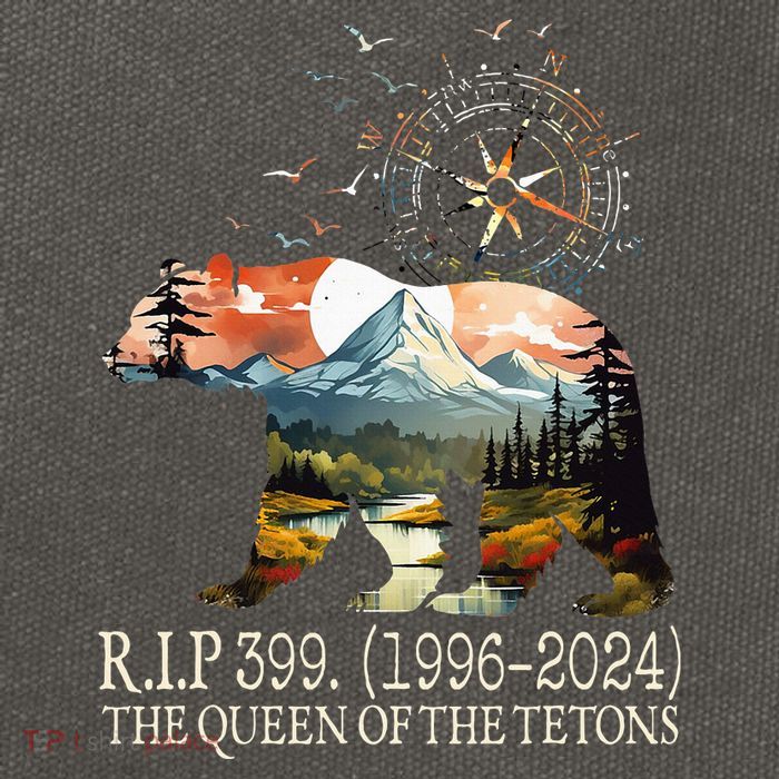 Grizzly 399 28 Years Old Memory The Queen Of The Tetons Cotton Canvas Backpack