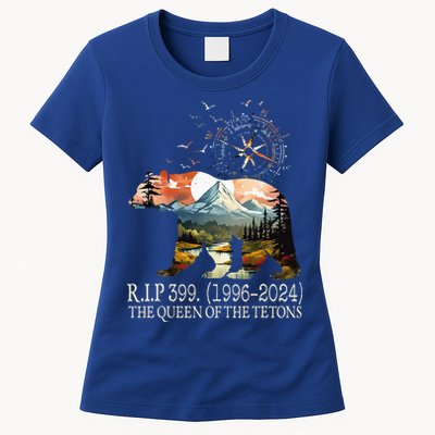 Grizzly 399 28 Years Old Memory The Queen Of The Tetons Womens T-Shirt