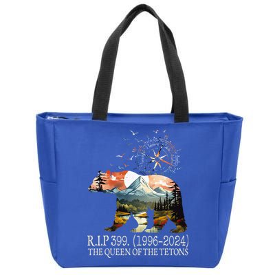 Grizzly 399 28 Years Old Memory The Queen Of The Tetons Zip Tote Bag