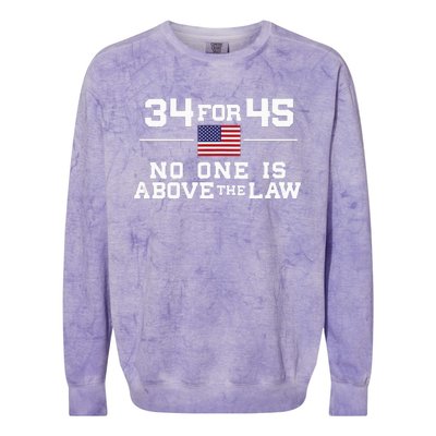 Guilty 34 Counts Of Fraud 34 For 45 Not One Above Law Colorblast Crewneck Sweatshirt