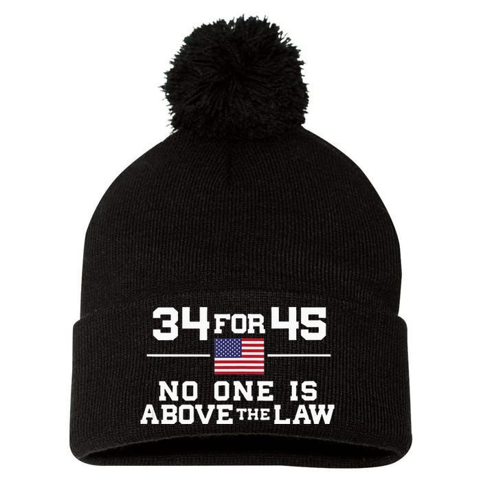 Guilty 34 Counts Of Fraud 34 For 45 Not One Above Law Pom Pom 12in Knit Beanie