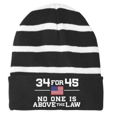 Guilty 34 Counts Of Fraud 34 For 45 Not One Above Law Striped Beanie with Solid Band