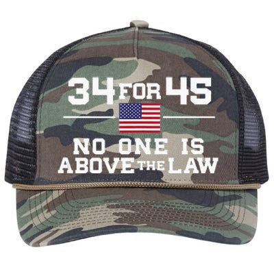 Guilty 34 Counts Of Fraud 34 For 45 Not One Above Law Retro Rope Trucker Hat Cap