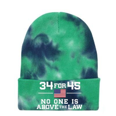 Guilty 34 Counts Of Fraud 34 For 45 Not One Above Law Tie Dye 12in Knit Beanie