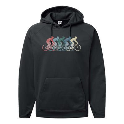 Graphic 365 Cycling Bike Sport Vintage Retro Performance Fleece Hoodie