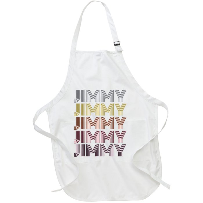 Graphic 365 First Name Jimmy Retro Pattern Vintage Style Full-Length Apron With Pockets