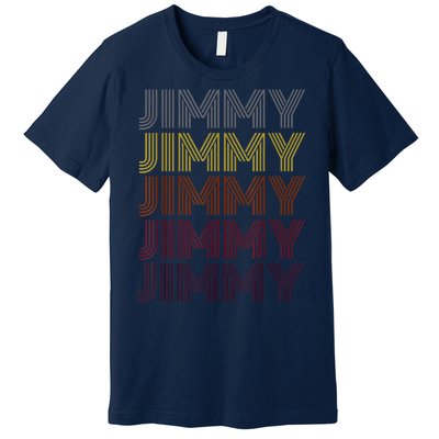 Graphic 365 First Name Jimmy Retro Pattern Vintage Style Premium T-Shirt