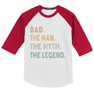 Graphic 365 Fathers Day Dad The Retro Vintage Style Great Gift Kids Colorblock Raglan Jersey