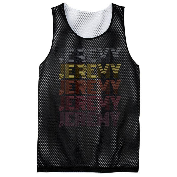 Graphic 365 First Name Jeremy Retro Pattern Vintage Style Mesh Reversible Basketball Jersey Tank