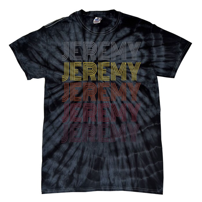 Graphic 365 First Name Jeremy Retro Pattern Vintage Style Tie-Dye T-Shirt