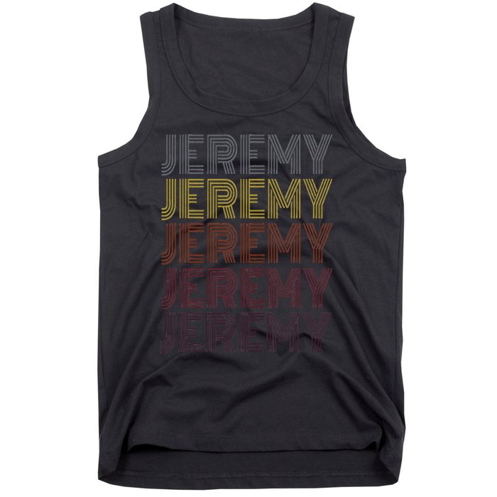 Graphic 365 First Name Jeremy Retro Pattern Vintage Style Tank Top