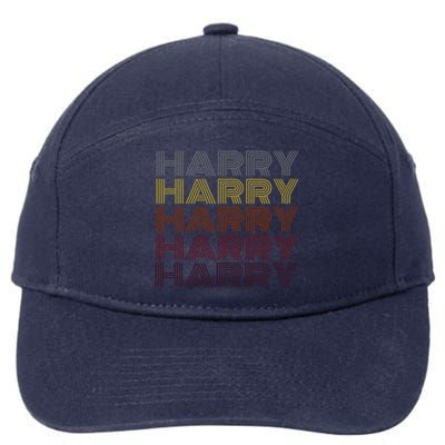 Graphic 365 First Name Harry Retro Pattern Vintage Style Gift 7-Panel Snapback Hat