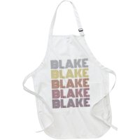 Graphic 365 First Name Blake Retro Pattern Vintage Style Full-Length Apron With Pockets
