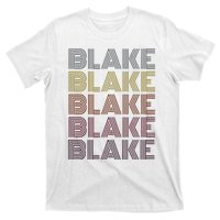 Graphic 365 First Name Blake Retro Pattern Vintage Style T-Shirt