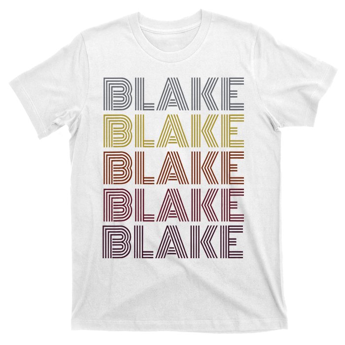 Graphic 365 First Name Blake Retro Pattern Vintage Style T-Shirt