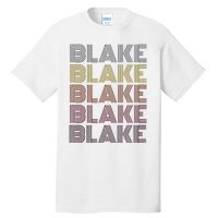 Graphic 365 First Name Blake Retro Pattern Vintage Style Tall T-Shirt