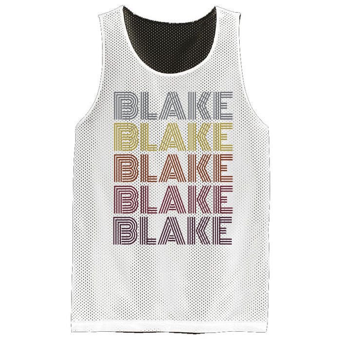 Graphic 365 First Name Blake Retro Pattern Vintage Style Mesh Reversible Basketball Jersey Tank