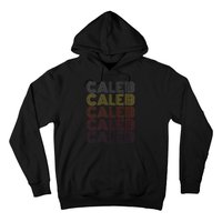 Graphic 365 First Name Caleb Retro Pattern Vintage Style Hoodie