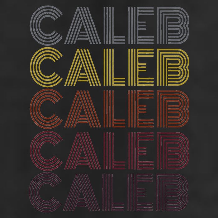 Graphic 365 First Name Caleb Retro Pattern Vintage Style Knit Cap Winter Beanie