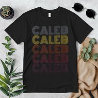 Graphic 365 First Name Caleb Retro Pattern Vintage Style Premium T-Shirt
