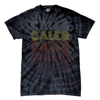 Graphic 365 First Name Caleb Retro Pattern Vintage Style Tie-Dye T-Shirt