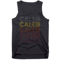 Graphic 365 First Name Caleb Retro Pattern Vintage Style Tank Top